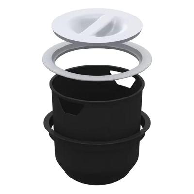 Lixeira Arquitech Para Embutir 27x27 8L Tampa Redonda Branca