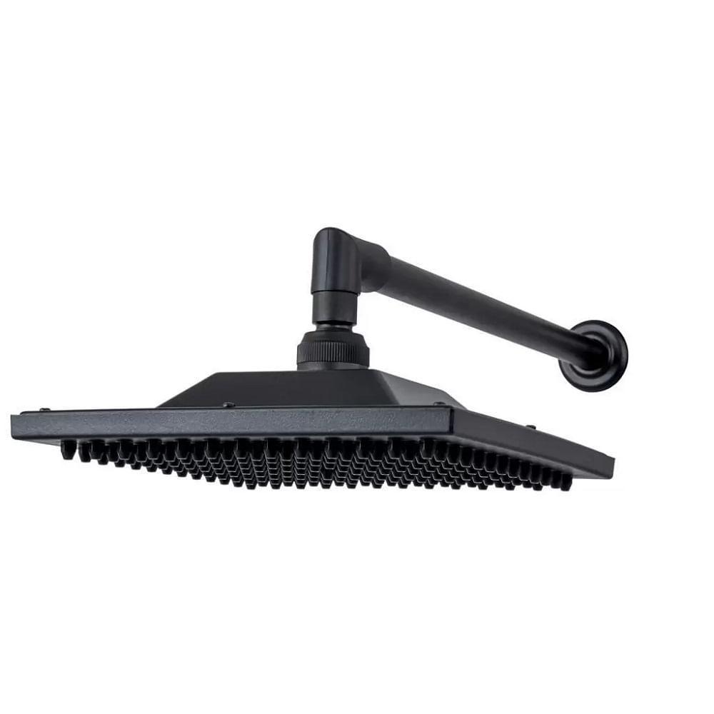 Mega Ducha Acquaplas Quadrada 12" Preta 017.010402 - 2