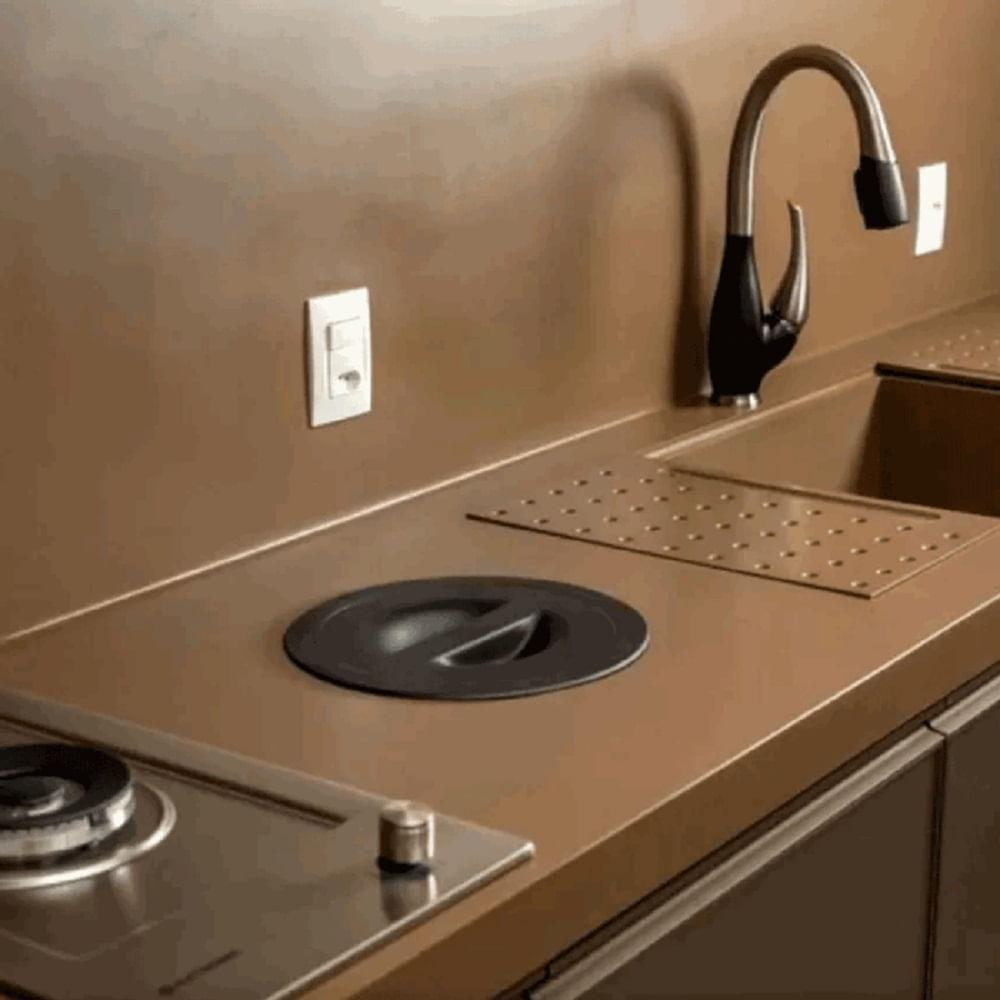 Lixeira Embutir Arquitech 27x27 8l Preto Vulcano 050704006 - 5