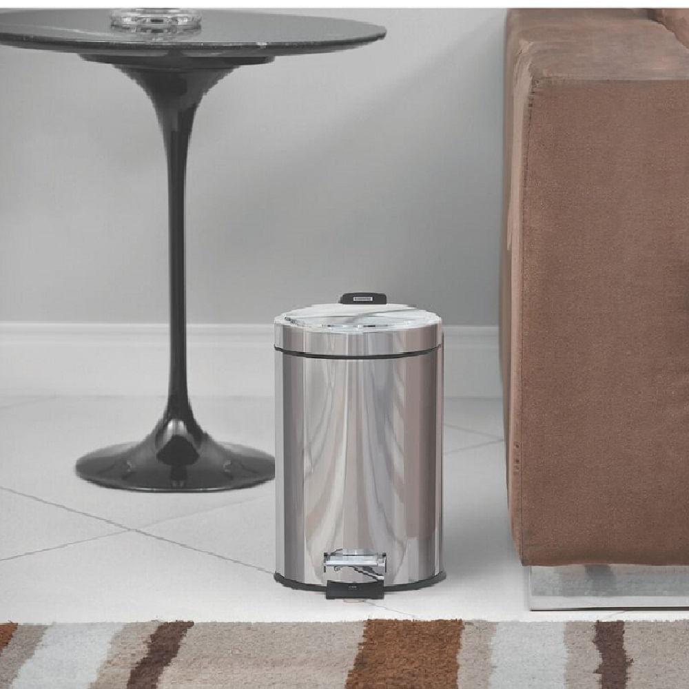 Lixeira Tramontina Brasil Inox 5 Litros Com Pedal 94538105 - 2