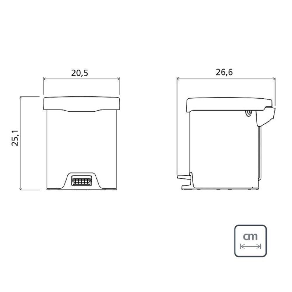Lixeira com Pedal 5L Tramontina New Aço Inox Polido 94538705 - 8