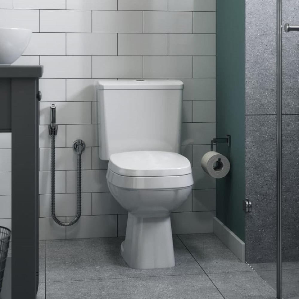 Kit Vaso Sanitário Celite City Branco Com Caixa Acoplada e Acessórios 1207230010300/1207230011300 - 2