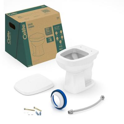 Kit Vaso Sanitário Completo Convencional Celite City Com Assento Pp Soft Close + Cp Inst Branco 1207270010300