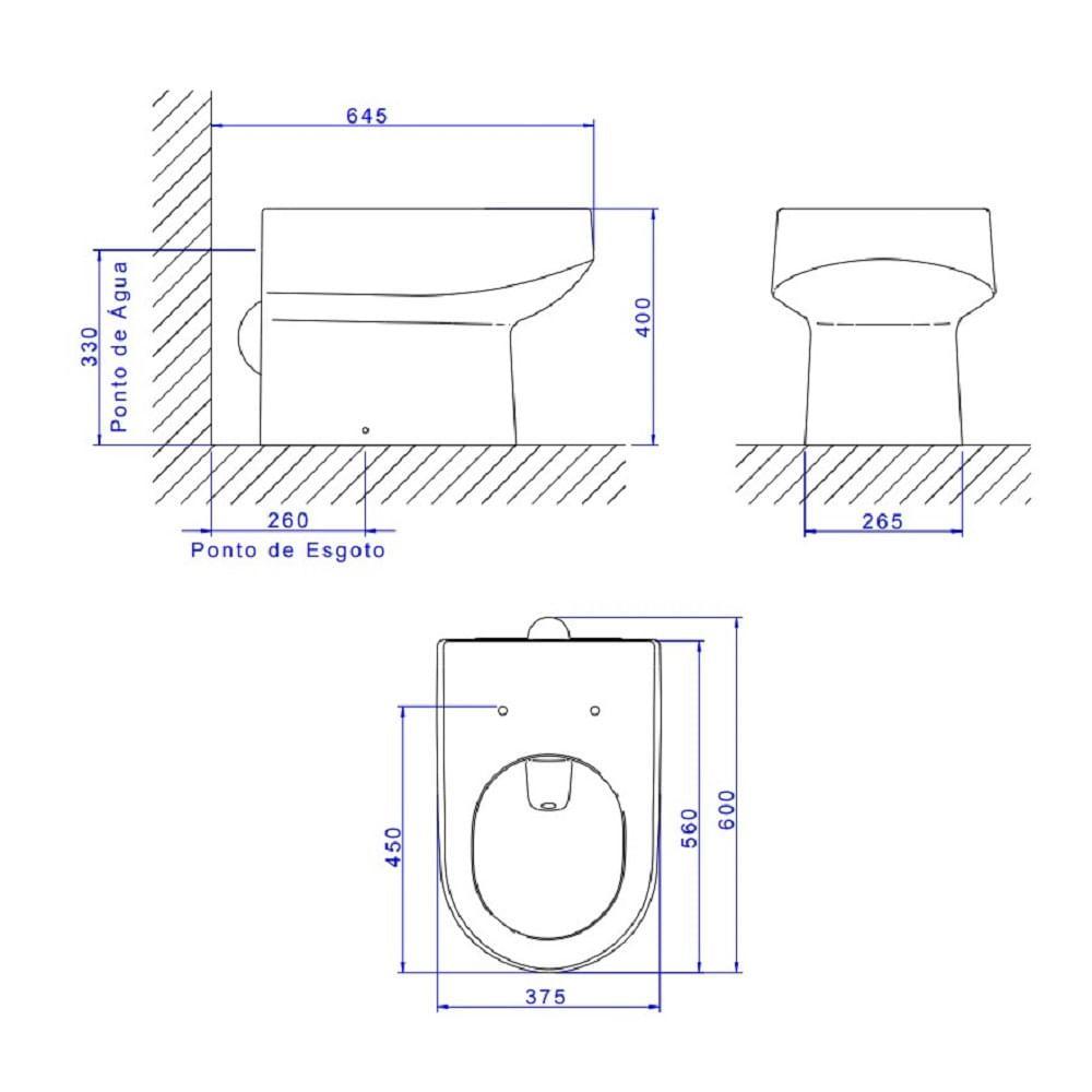 Kit Vaso Sanitário Completo Deca Axis Com Assento e Conjunto de Fixação KP.60.17 - 2