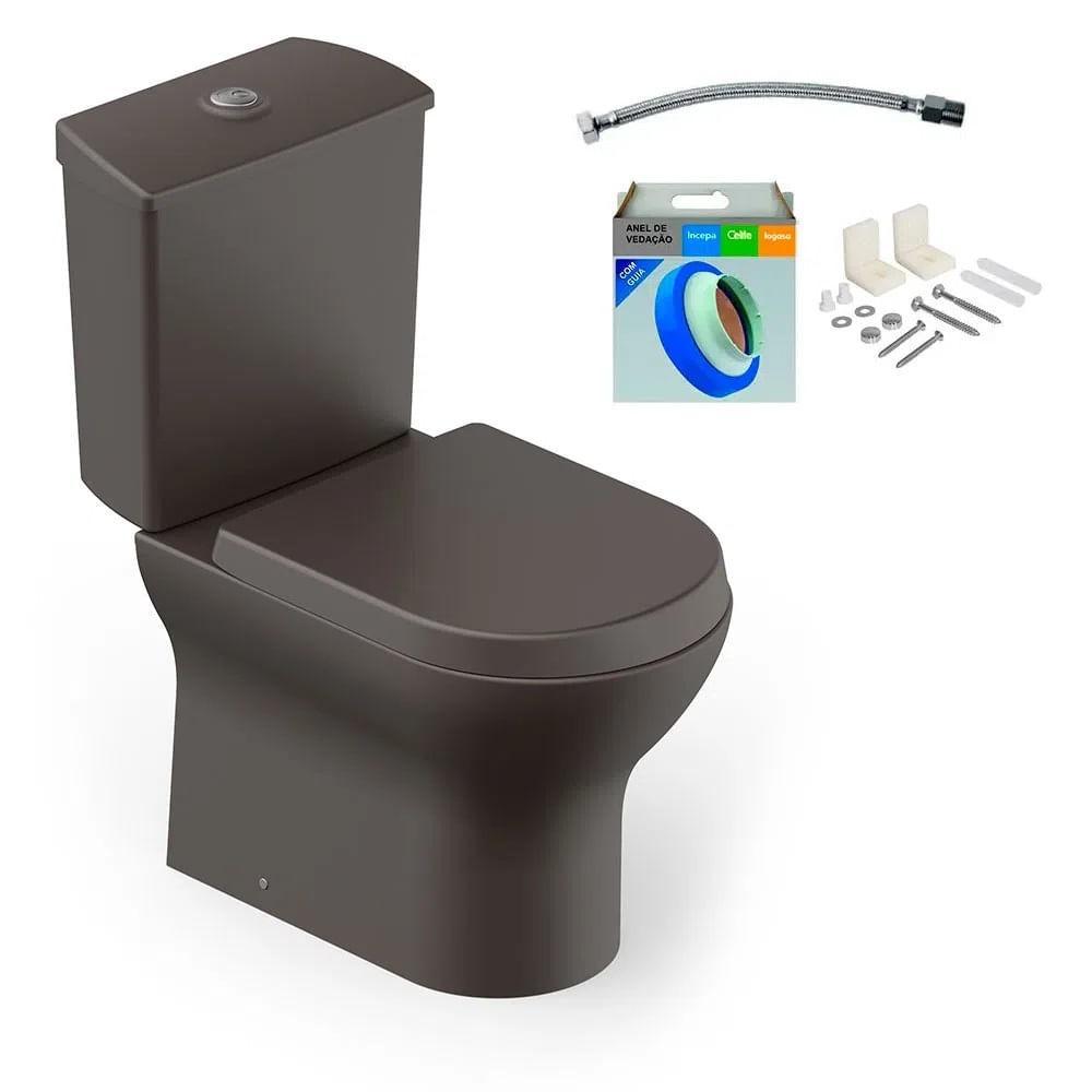 Kit Vaso Sanitário Com Caixa Acoplada Completo Roca Nexo Cafe C343723006/c343723012 - 1