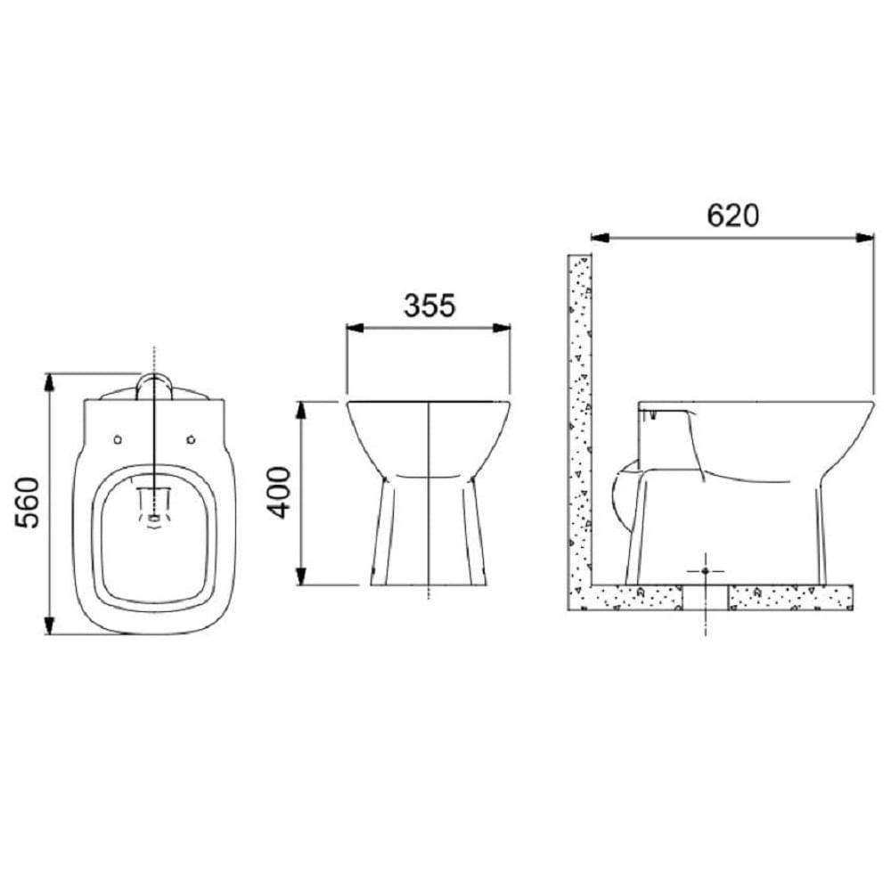 Kit Vaso Sanitario Roca Debba Classic Branco C329727001 - 3
