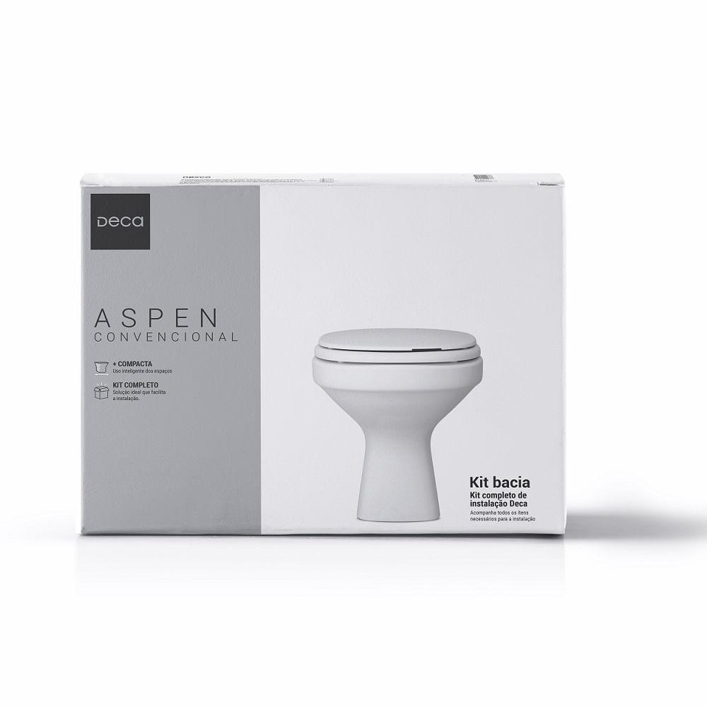 Kit Vaso Sanitário Convencional Deca Aspen Branco Com Assento Sanitário e Acessórios KP.75.17 - 1