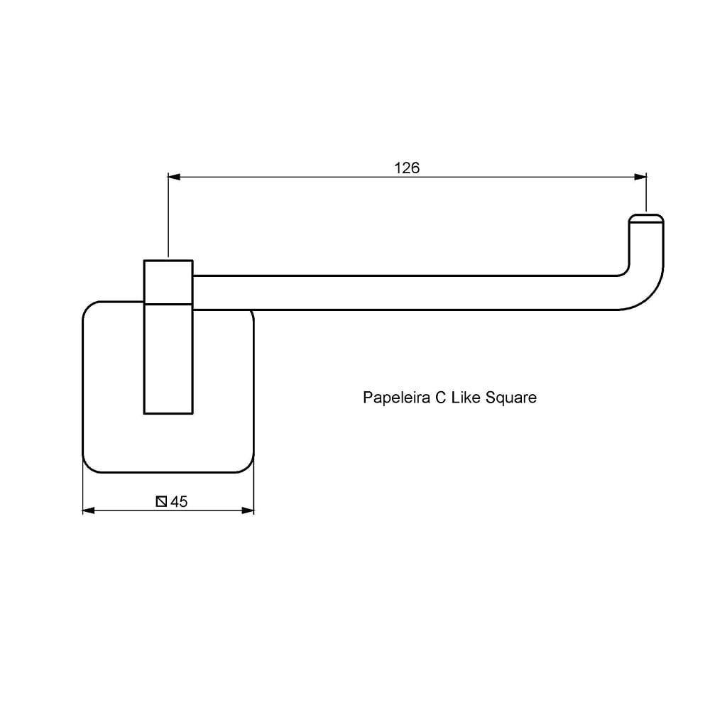 Papeleira Banheiro Perflex Like Square Cromada 12131210 - 2