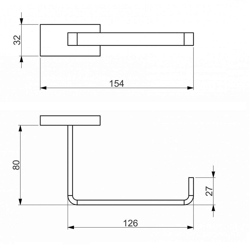 Papeleira Banheiro Perflex Dom Preto Fosco 12133024 - 3