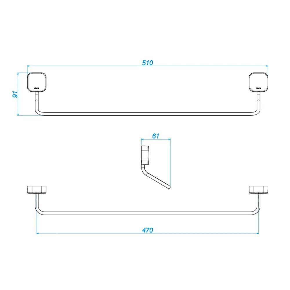 Porta Toalha Barra Banheiro Deca Pix Cromado 2040.c02 - 3