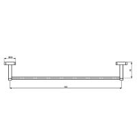 Porta Toalha Barra 45cm Perflex Like Square Cromado 12131010 - 3