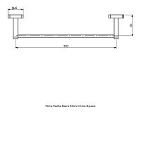 Porta Toalha Barra 30cm Perflex Like Square Cromado 12130910 - 3