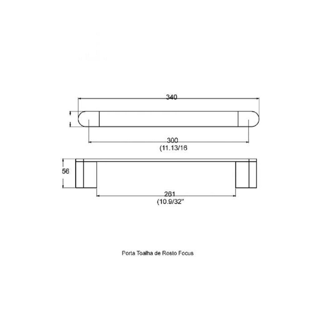 Porta Toalha De Rosto Perflex Focus Cromado 12128410 - 2