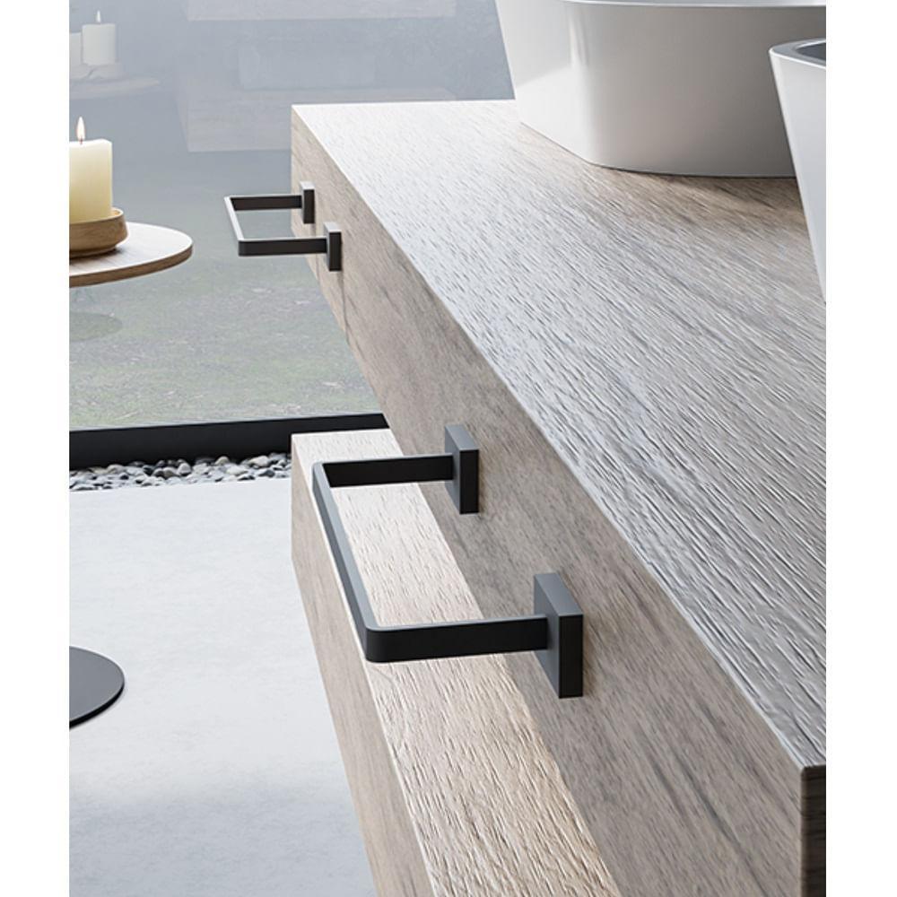 Porta Toalha De Rosto Perflex Dom Preto Fosco 12132824 - 2