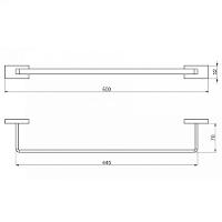 Porta Toalha De Banho 50cm Perflex Dom Preto Fosco 12132924 - 3