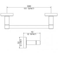 Porta Toalha De Rosto Barra 30cm Perflex Quadra Cr 12123010 - 2