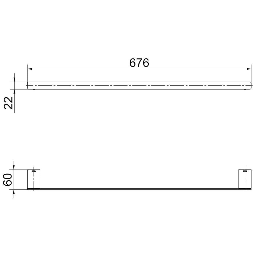 Porta Toalha Bastão Docol Flat Grafite Escovado 00961370 - 3