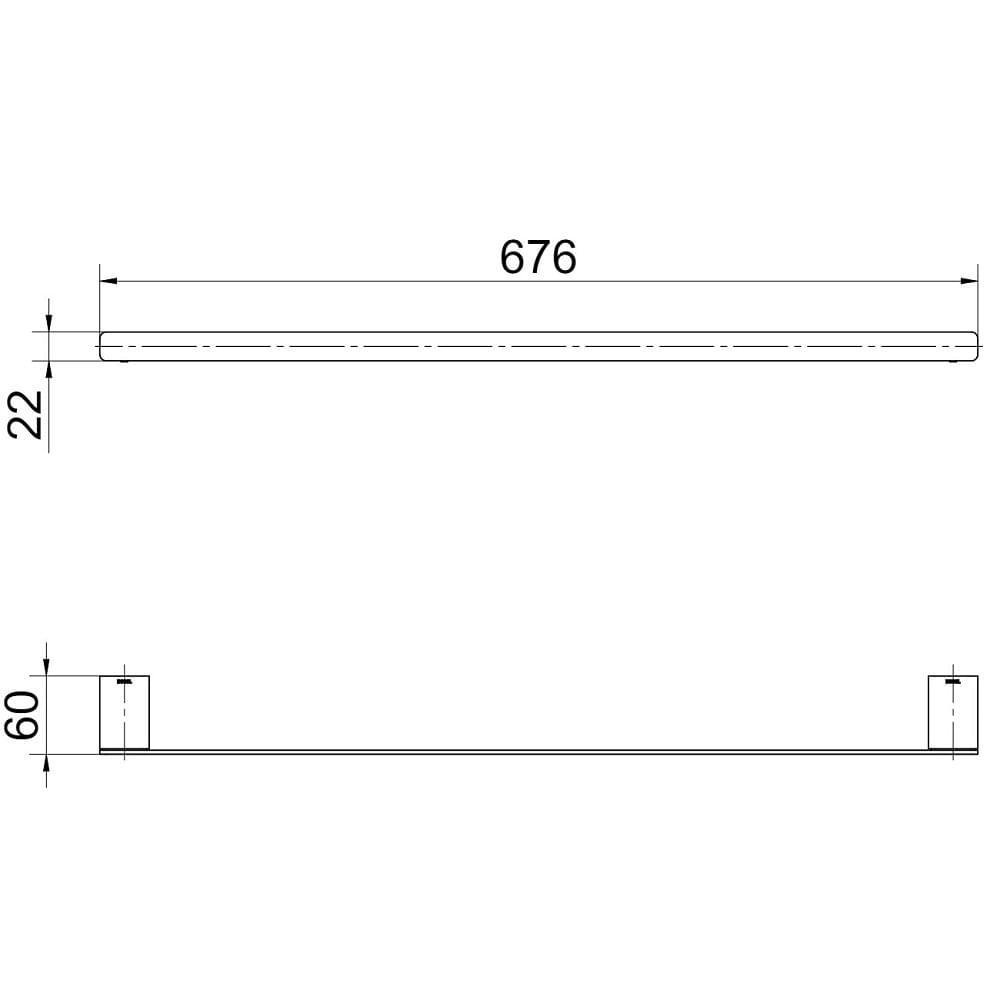 Porta Toalha Bastão Docol Flat Ouro Escovado 00961372 - 3