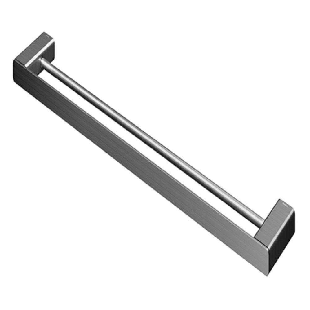 Porta Toalha Duplo Bastao Docolflat Grafite Escovado 1013770 - 1