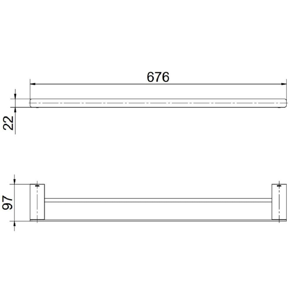 Porta Toalha Duplo Bastao Docol Flat Cobre Escovado 01013769 - 6