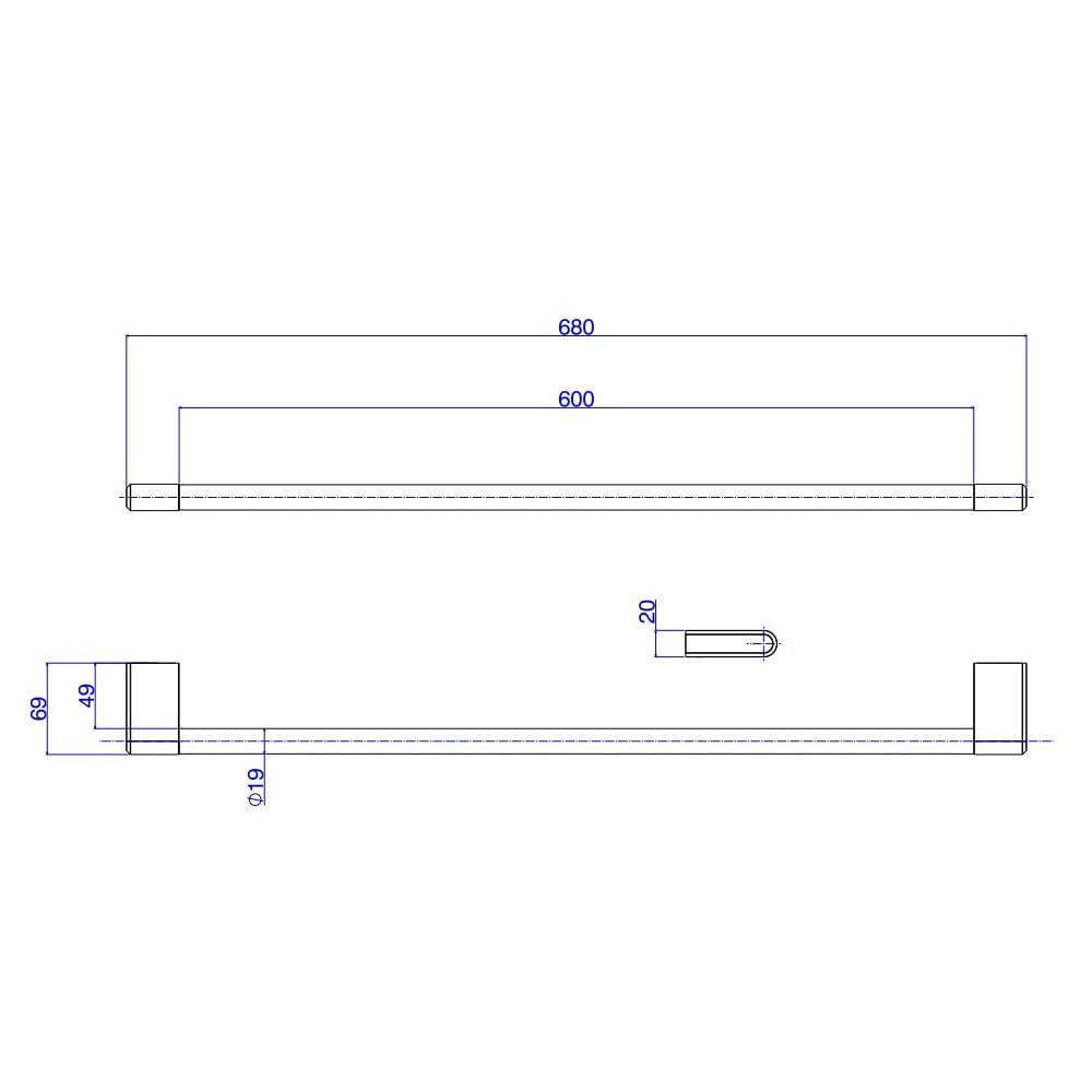 Porta Toalha Deca You 60cm Black Matte 2040.bl104.060.mt - 2
