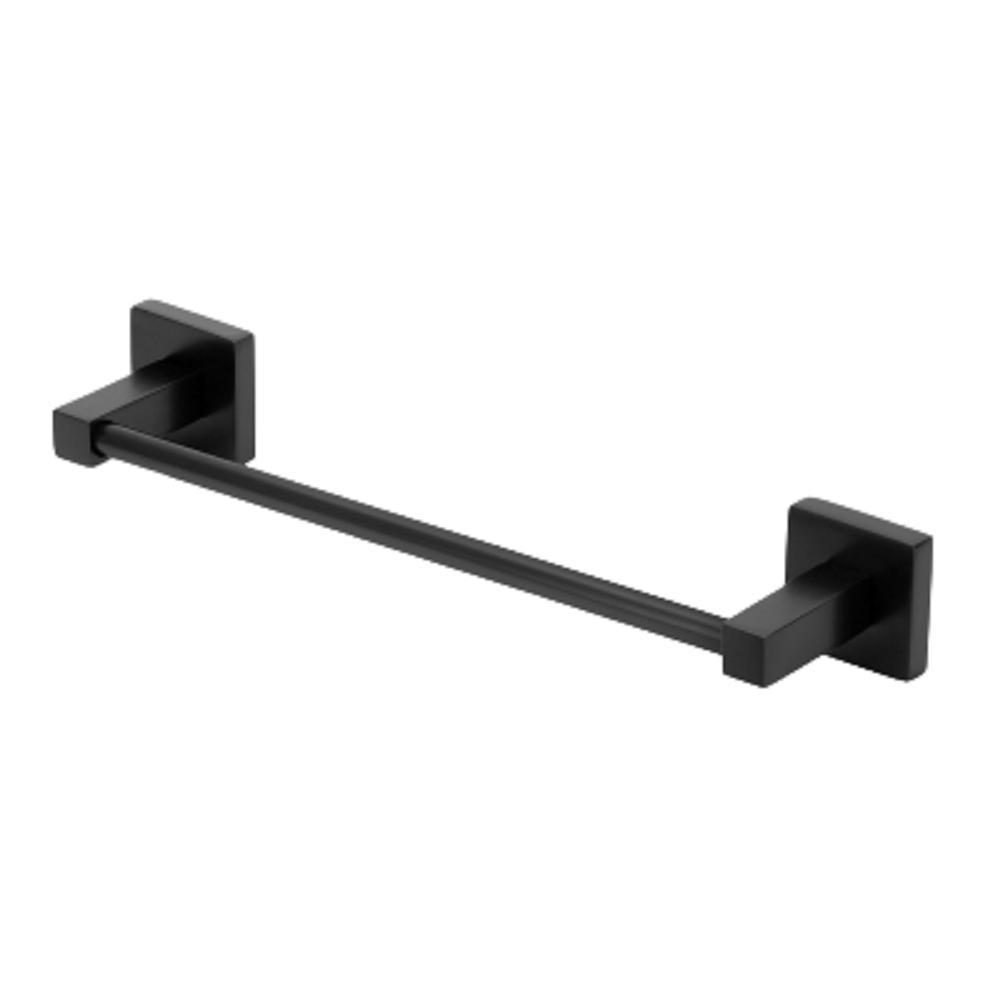 Porta Toalha Perflex Rosto Barra Quadra Preto Fosco 12123024 - 1
