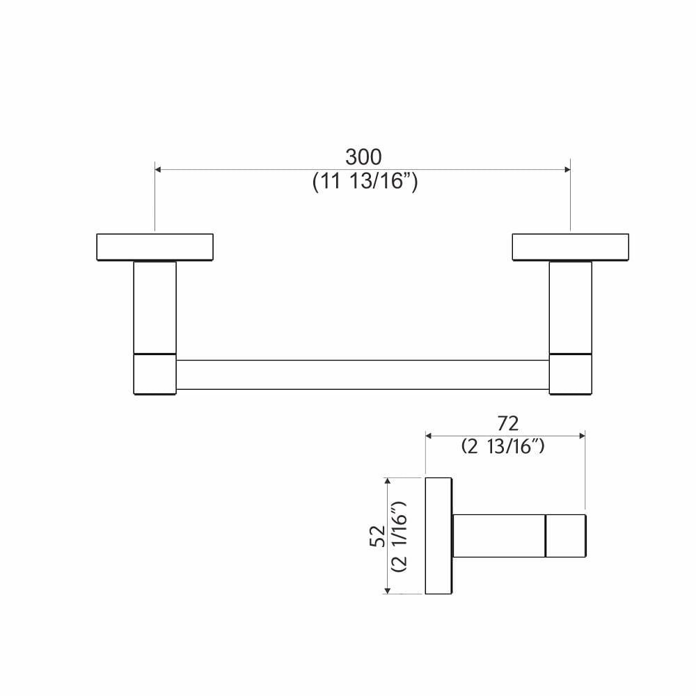 Porta Toalha Perflex Rosto Barra Quadra Preto Fosco 12123024 - 3