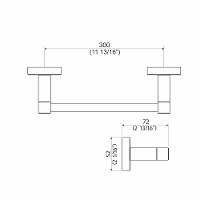 Porta Toalha Perflex Rosto Barra Quadra Preto Fosco 12123024 - 3