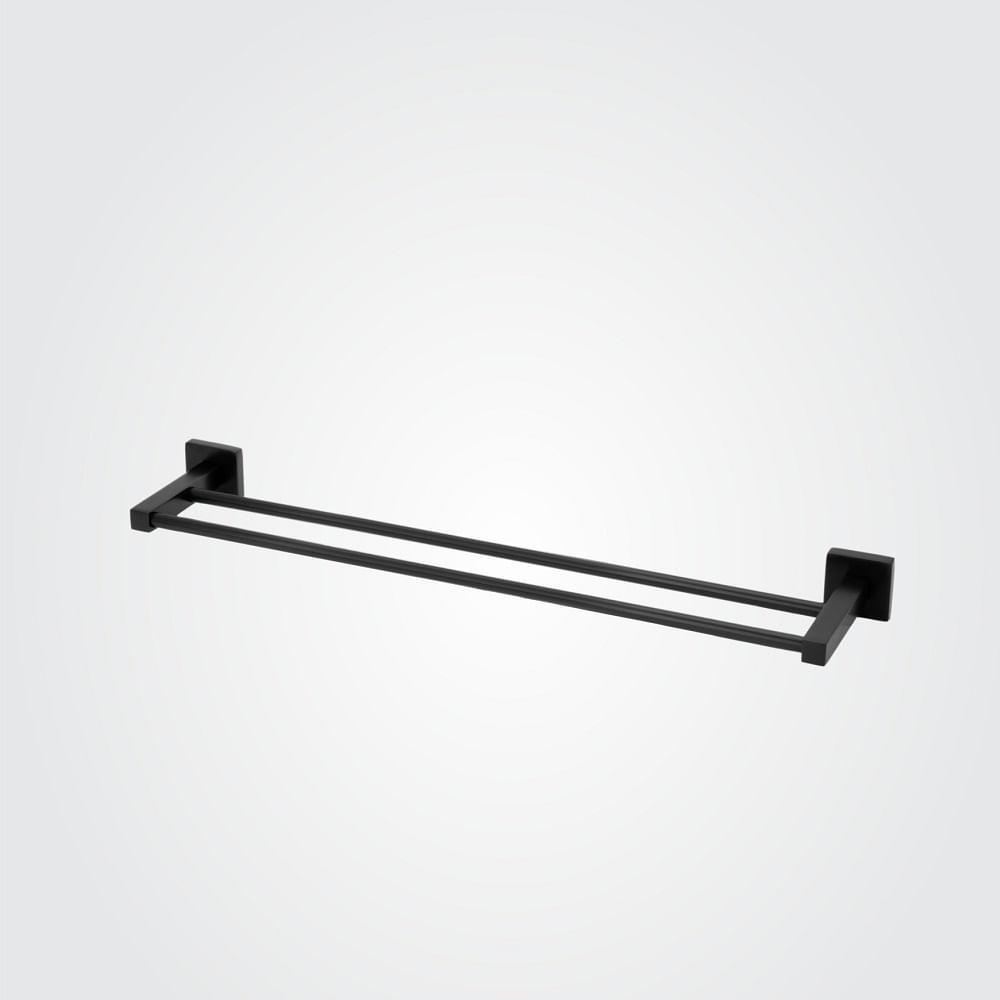 Porta Toalha Perflex Duplo Quadra Preto Fosco 12121224 - 2