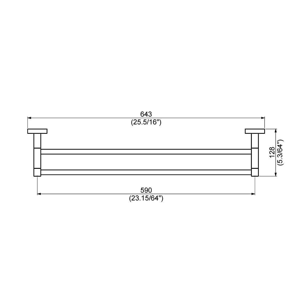 Porta Toalha Perflex Duplo Quadra Preto Fosco 12121224 - 3