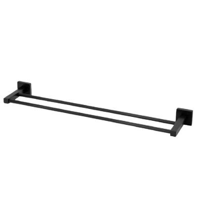 Porta Toalha Perflex Duplo Quadra Preto Fosco 12121224