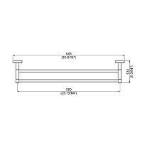 Porta Toalha Perflex Duplo Quadra Preto Fosco 12121224 - 3