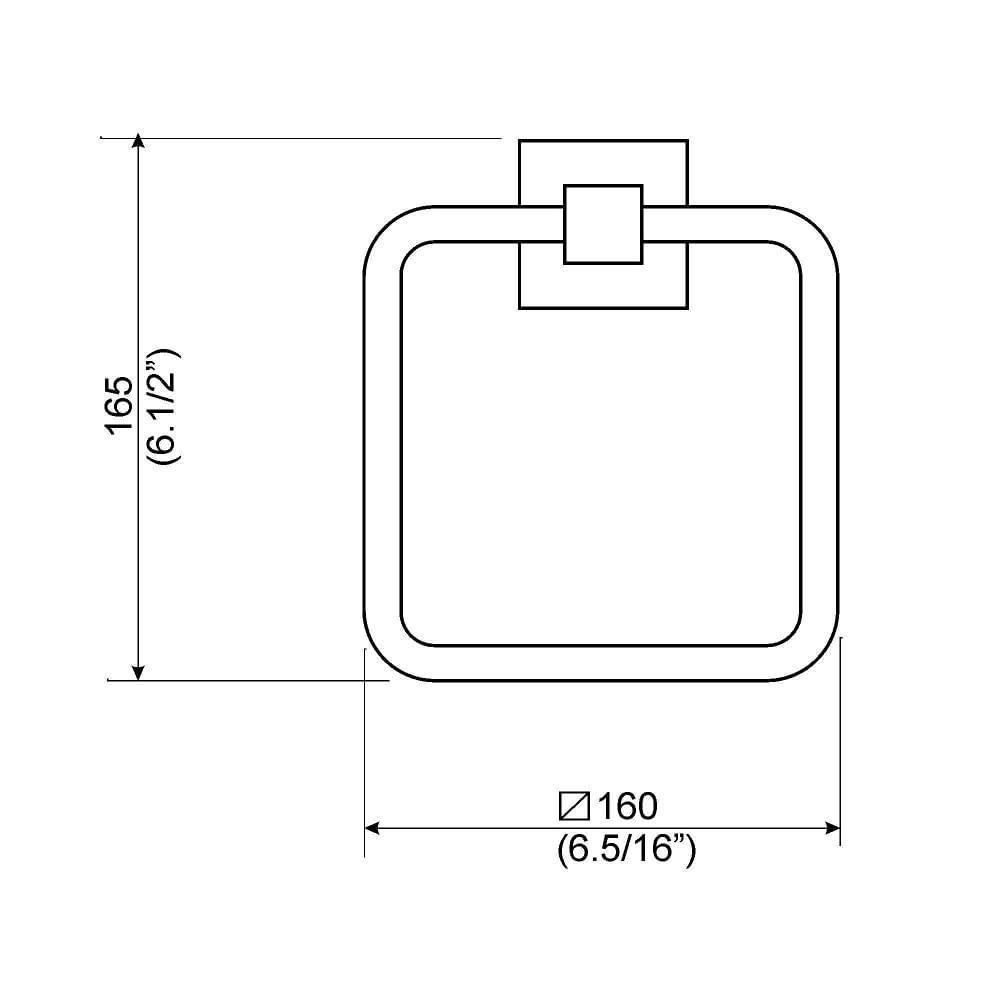 Porta Toalha Perflex Rosto Preto Fosco Quadra 12120524 - 2