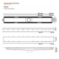 Ralo Linear Pvc Seco 50cm Saida Central Inox Polido 8880 - 2