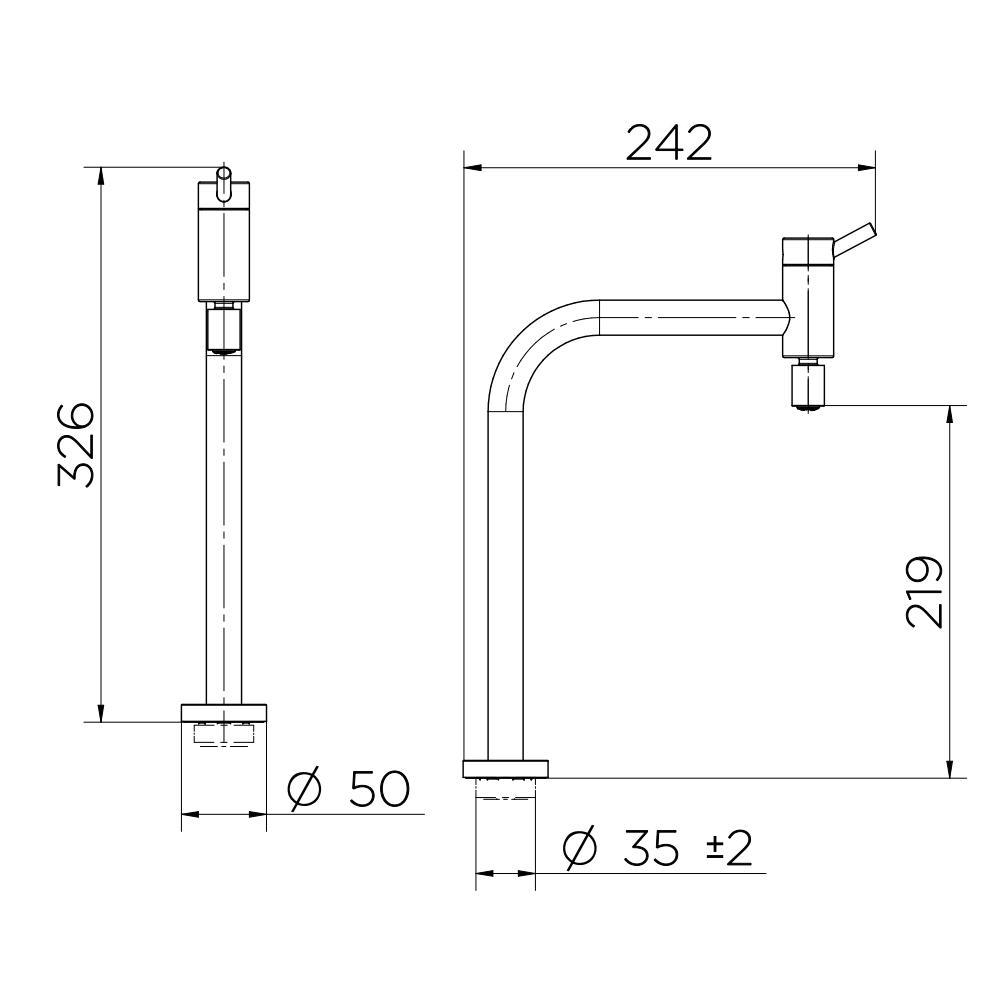Torneira Cozinha B Alta Movel 90° Docol Nova Lóggica 1138106 - 2