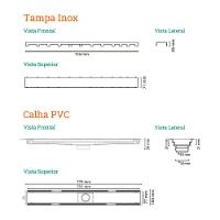 Ralo Linear Pvc Seco 75cm Saida Central Inox Polido 8886 - 2
