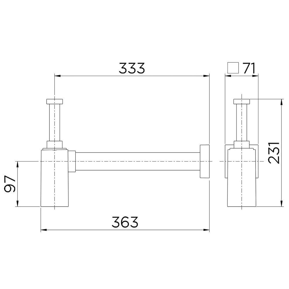 Sifão Para Lavatorio Docol Square Cobre Escovado 00636069 - 3