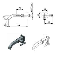 Torneira Lavatorio De Parede Celite Elite Cromada B5003c8crb - 2