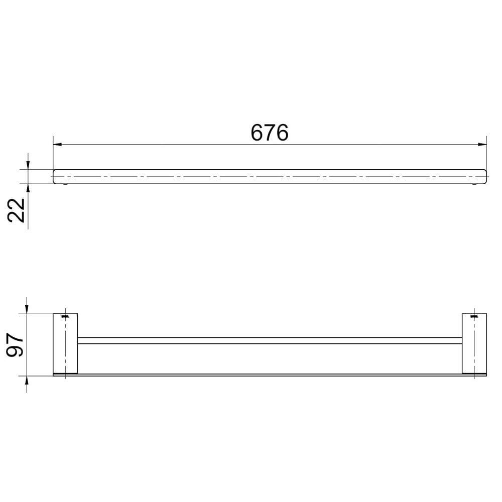 Porta Toalhas Banheiro Duplo Docol Flat Ouro Polido 01013743 - 3
