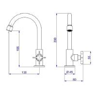 Torneira Lavatorio Deca Flex Mesa Bica Alta Cr 1198.c20.clm - 2