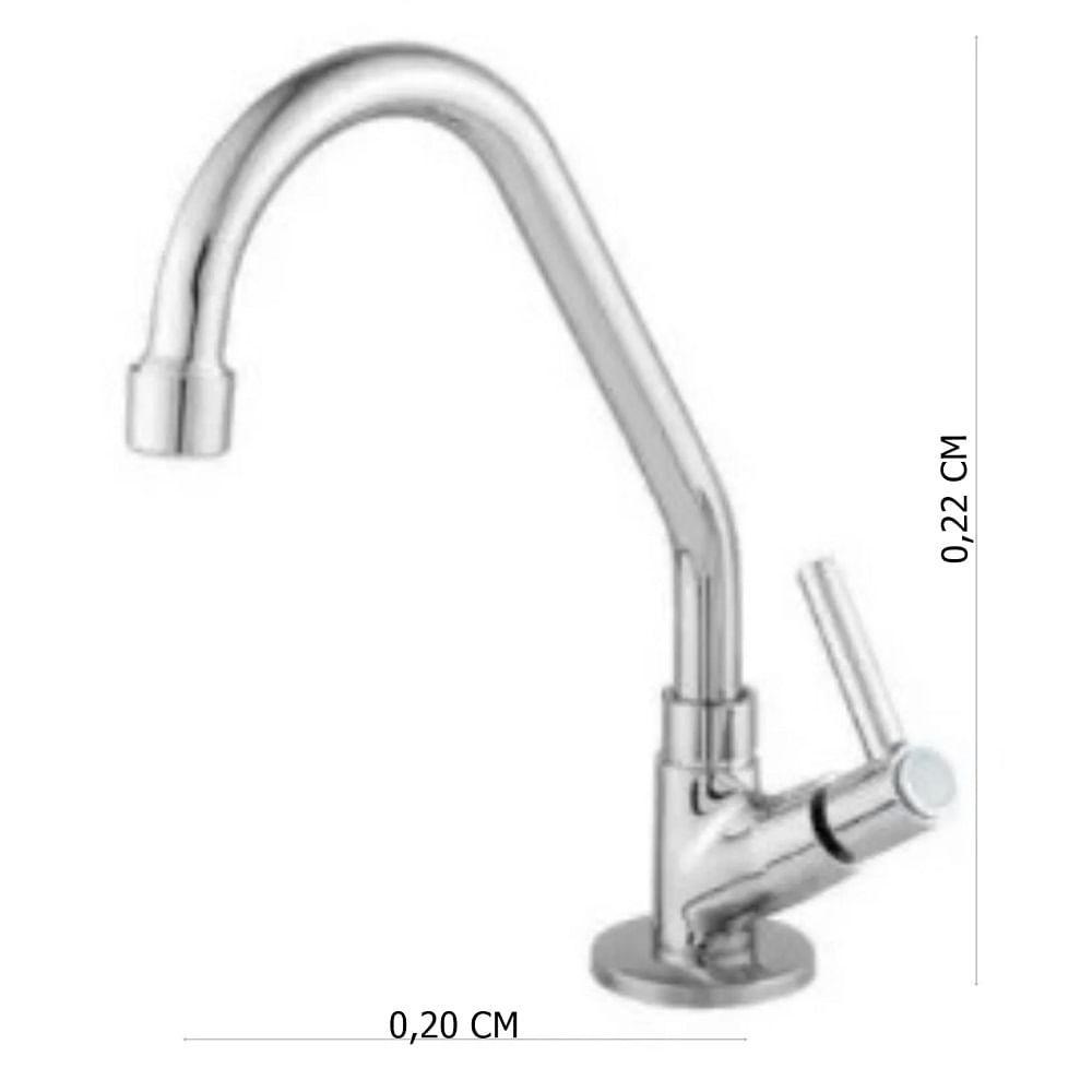 Torneira Cozinha Inovatte B. Alta 1/4 Volta Cromada 025769 - 3