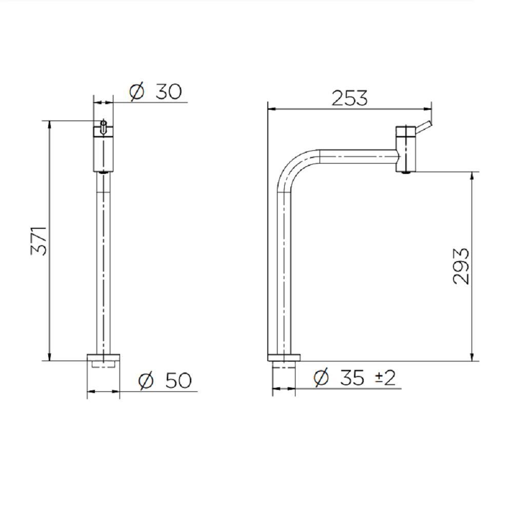 Torneira Lavatorio B Alta 90° Docol Nova Loggica Cr 01137406 - 2