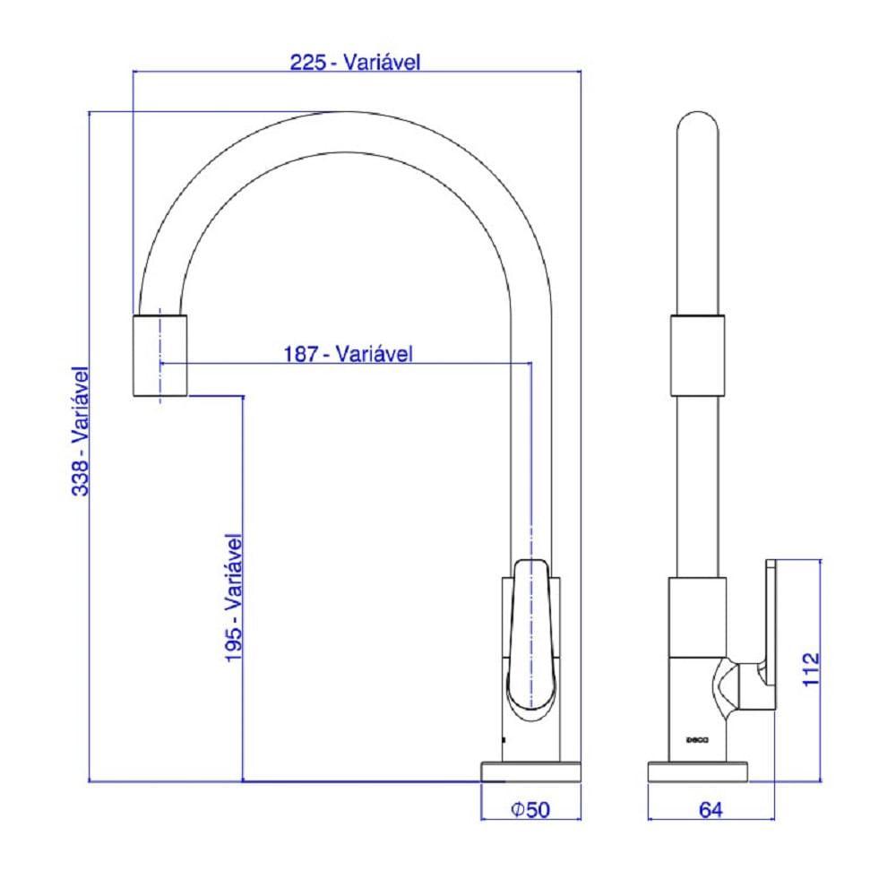 Torneira Cozinha Mesa Deca Motion Cromado Fendi 1167.c23.fd - 4