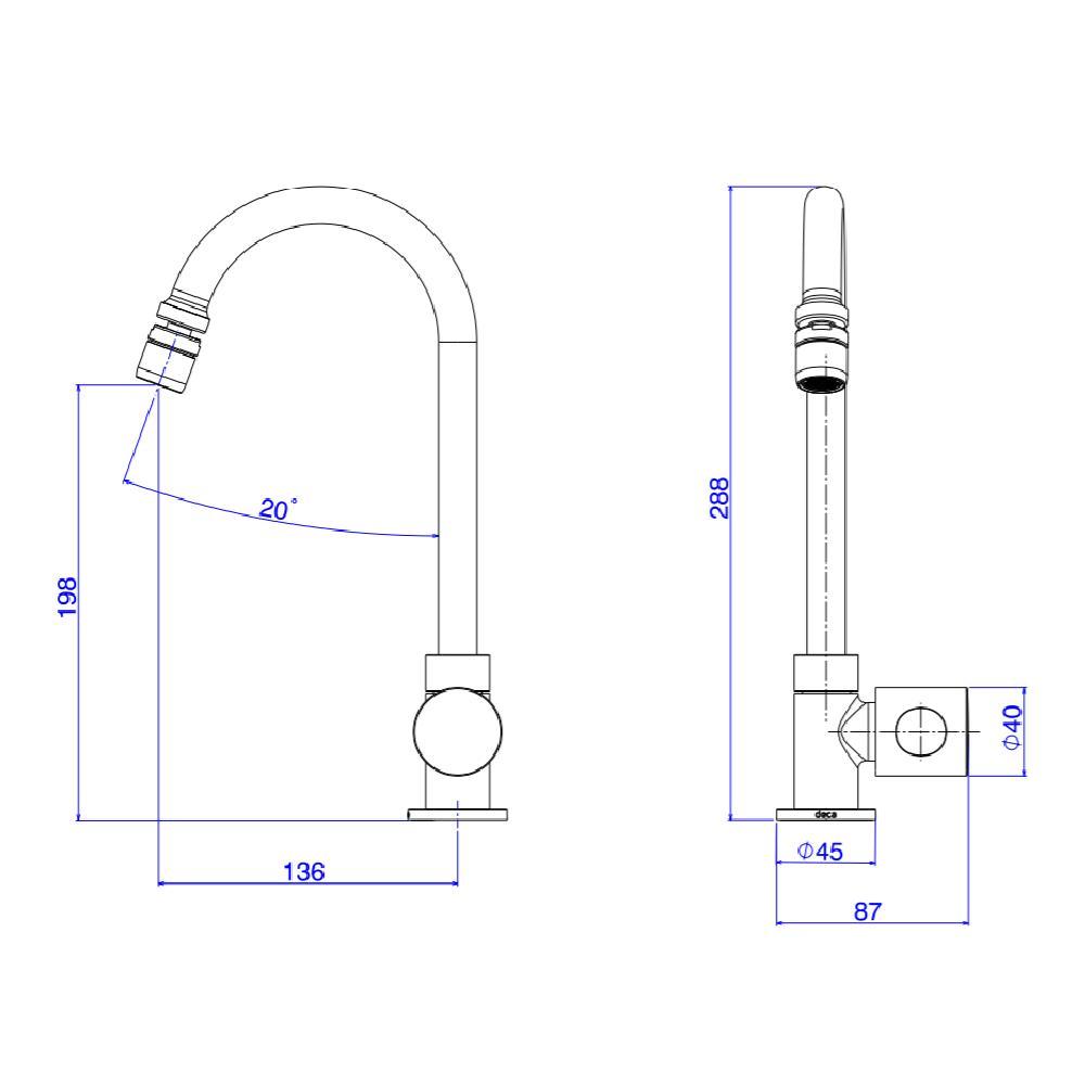 Torneira Cozinha Deca Aspen Mesa Bica Movel Cromada 1167.c35 - 3