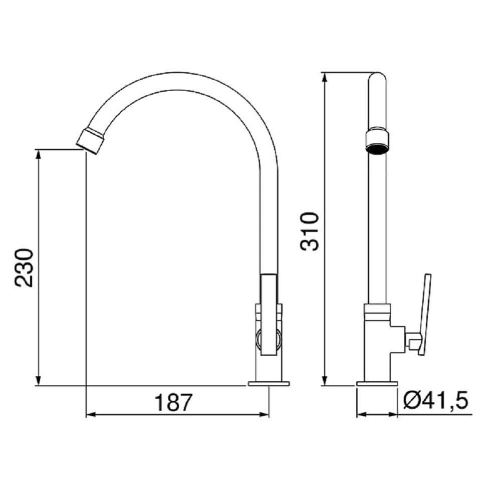 Torneira Cozinha Mesa Lorenzetti Loren Studio Black 1167 B37 - 3