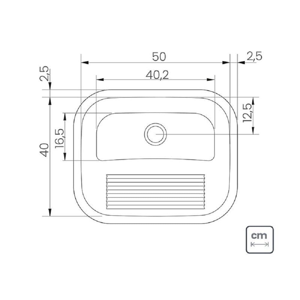 Tanque Inox Tramontina Hera 34 L Acetinado 50x40cm 94400107 - 3