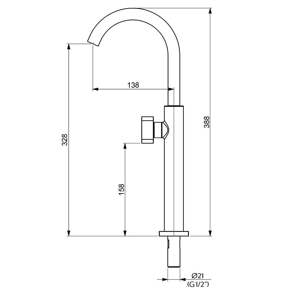 Torneira Lavatorio Para Cuba De Apoio Perflex Week 10750310 - 2