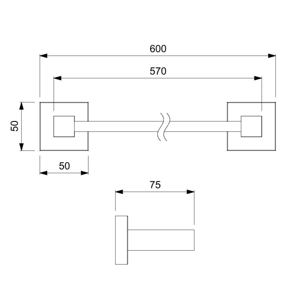 Toalheiro Incepa Neo Barra 600 Mm Cromado B8005i2cr0 - 2