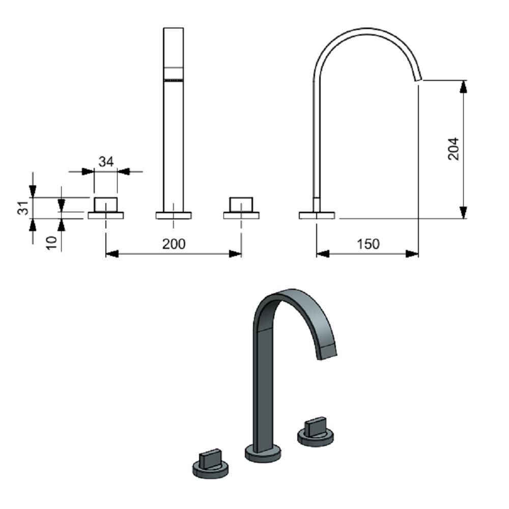 Torneira Misturador Lavatorio Celite Flow Cromada B5000f3crb - 2