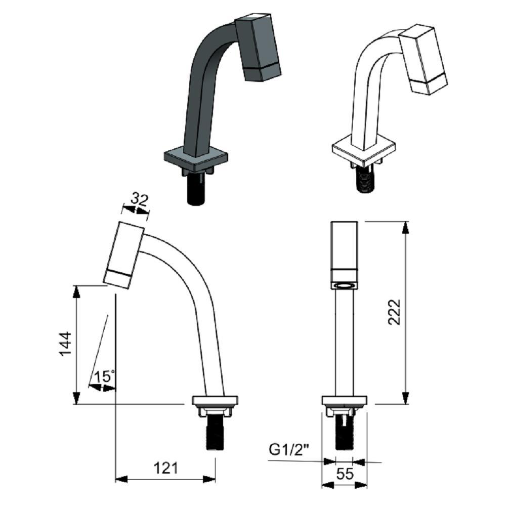 Torneira Lavatorio Mesa Celite Basic Plus Bb Cr B5000cbcrb - 2